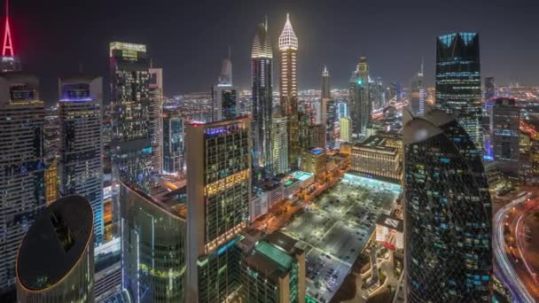 Панорама Демонструє Краєвид Висотні Будівлі Шейх Заїд Роуд Дубаї Оае — стокове відео