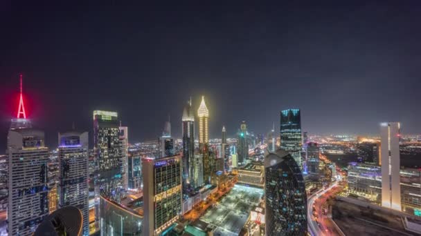 Vue Panoramique Skyline Des Immeubles Grande Hauteur Sur Sheikh Zayed — Video