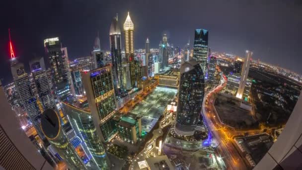 Панорама Висотних Будівель Веж Шейх Заїд Роуд Дубаї Протягом Усього — стокове відео