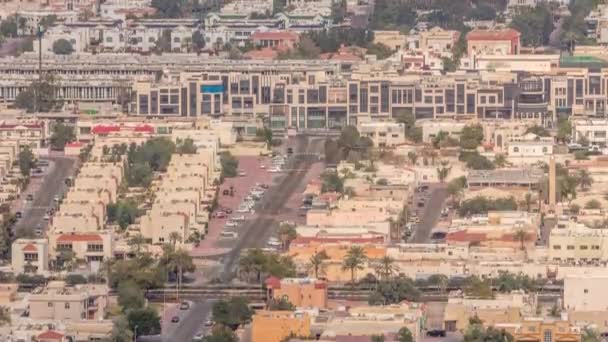 Vista Aerea Appartamenti Ville Nella Città Dubai Vicino Centro Timelapse — Video Stock