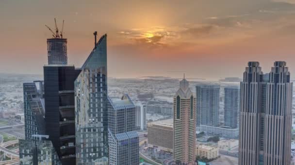 Edificios Gran Altura Sheikh Zayed Road Dubai Emiratos Árabes Unidos — Vídeo de stock