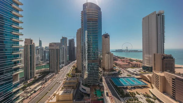 Blick Auf Den Jachthafen Von Dubai Und Das Jbr Gebiet — Stockfoto