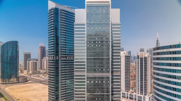 Rascacielos Cityscape Dubai Business Bay Con Antena Céntrica Skyline Moderno — Foto de Stock