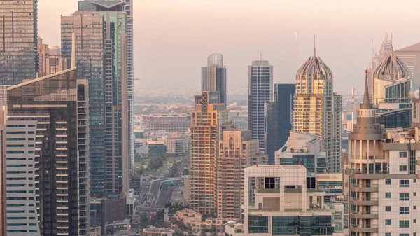 Dubai Marina Media City Distritos Con Rascacielos Modernos Edificios Oficinas —  Fotos de Stock