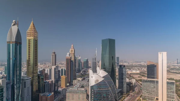 Pohled Vysoké Budovy Sheikh Zayed Road Dubajském Vzdušném Čase Sae — Stock fotografie