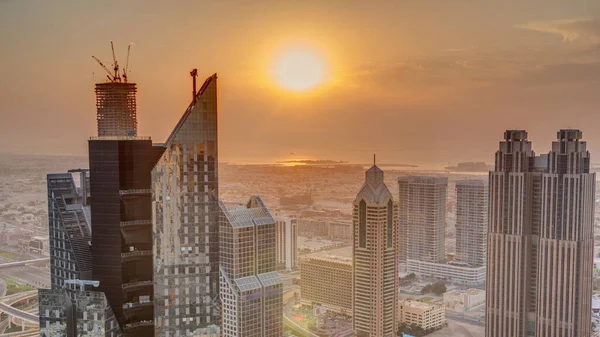 Високоповерхові Будівлі Шейх Заїд Роуд Дубаї Оае Хмарочоси Міжнародному Фінансовому — стокове фото