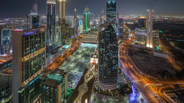 Vista Panorâmica Dos Edifícios Altos Sheikh Zayed Road Dubai Nos — Fotografia de Stock