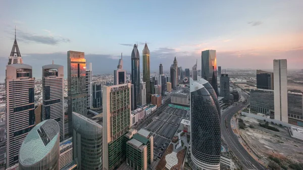 Vista Panorámica Del Horizonte Los Edificios Gran Altura Sheikh Zayed — Foto de Stock