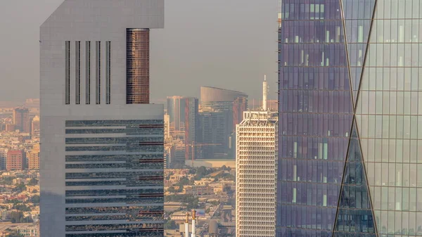Dubai World Trade Centre Sulla Sheikh Zayed Road Dietro Torri — Foto Stock