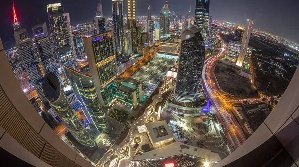 Панорама Высотных Зданий Улице Шейх Зайед Дубае Высоты Птичьего Полета — стоковое фото