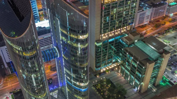 View View High Rise Buildings Sheikh Zayed Road Dubai Aerial — стоковое фото