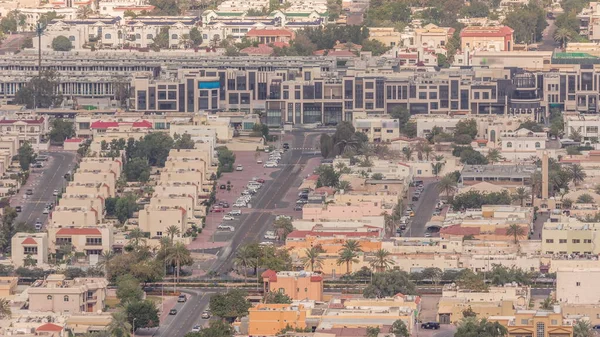 Vista Aérea Casas Apartamentos Villas Ciudad Dubai Cerca Del Timelapse —  Fotos de Stock