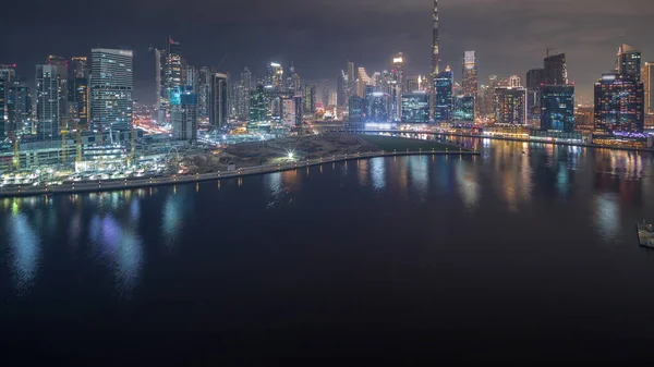 Vista Aérea Dubai Business Bay Centro Ciudad Con Los Diversos —  Fotos de Stock