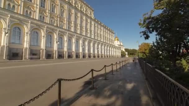 Moscou Russie Grand Palais Kremlin Hyperlapsus Timelapse Marcher Sur Sentier — Video
