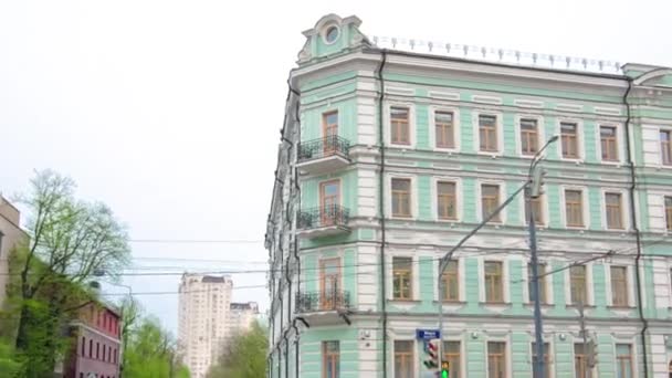 Gebäude Und Kirche Der Mira Straße Moskau Zeitraffer Prospekt Mira — Stockvideo