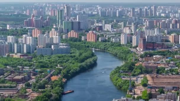Vista Aerea Panoramica Dai Grattacieli Mosca Città Business Complesso Timelapse — Video Stock