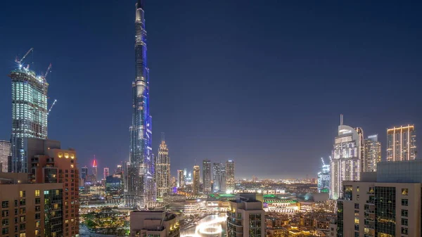 Dubai Downtown Panoramico Paesaggio Urbano Con Grattacieli Più Alti Intorno — Foto Stock