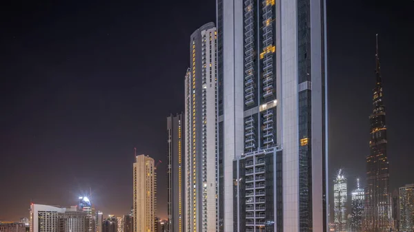 Tallest Skyscrapers Downtown Dubai Business Bay Located Bouleward Street Shopping — Stock Photo, Image