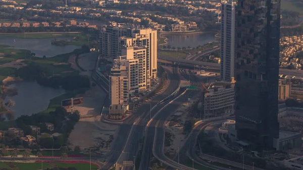 Jlt Dubai Marina Arasındaki Büyük Kavşak Sheikh Zayed Yolu Hava — Stok fotoğraf