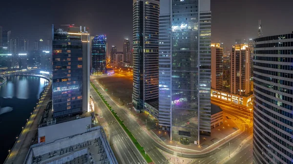 Paesaggio Urbano Grattacieli Dubai Business Bay Centro Con Acqua Canale — Foto Stock