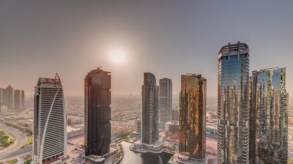 Sunrise Tall Residential Buildings Jlt District Aerial Part Dubai Multi — Stock Photo, Image
