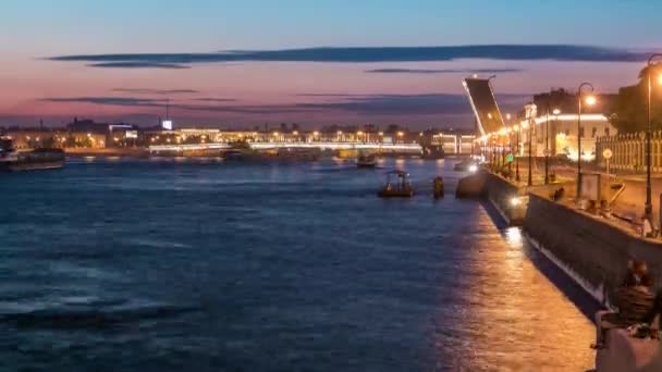 Fenomeno Notturno Bianco San Pietroburgo Panorama Timelapse Rivela Portata Del — Video Stock