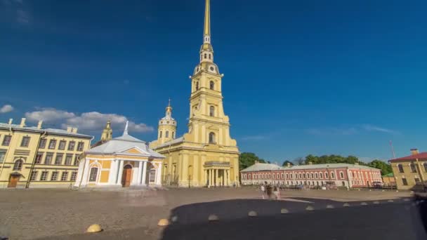 Citadels Charm Peter Paul Fortress Timelapse Hiperlapse Petropavlovskaya Krepost Iconic — Stok video