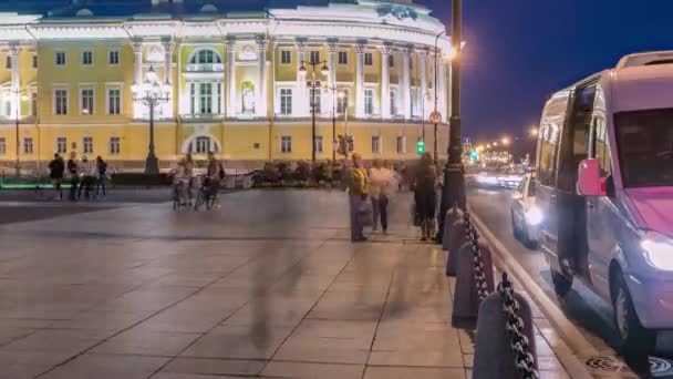 Edificio Corte Constitucional Rusa Timelapse Cerca Monumento Pedro Biblioteca Boris — Vídeos de Stock
