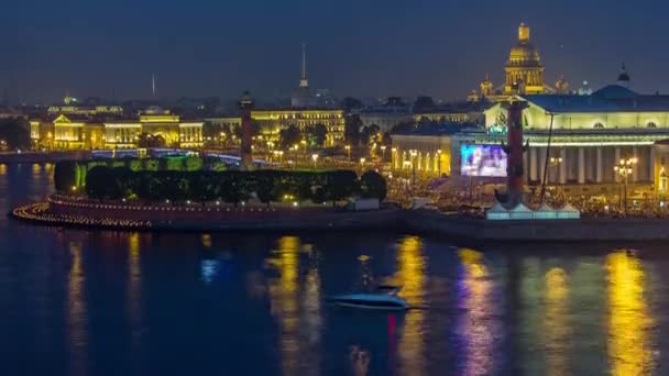 Scarlet Sails Festival Timelapse Petersburg City Russia Rooftop Vista Aérea — Vídeo de stock