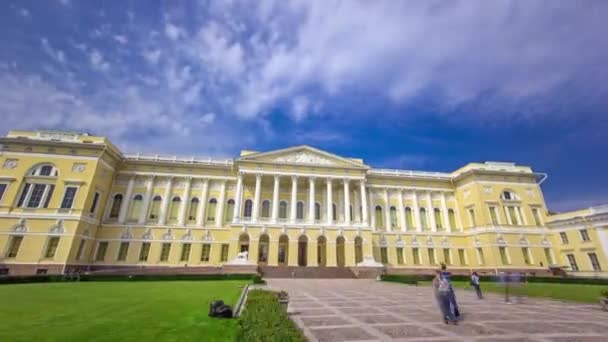 State Russian Museum Hyperlapse Showcasing Worlds Largest Collection Russian Art — Stock Video