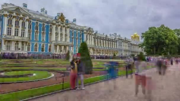 Timelapse Hyperlapse Megragadja Csodálatos Catherine Palace Egy Rococo Drágakő Található — Stock videók