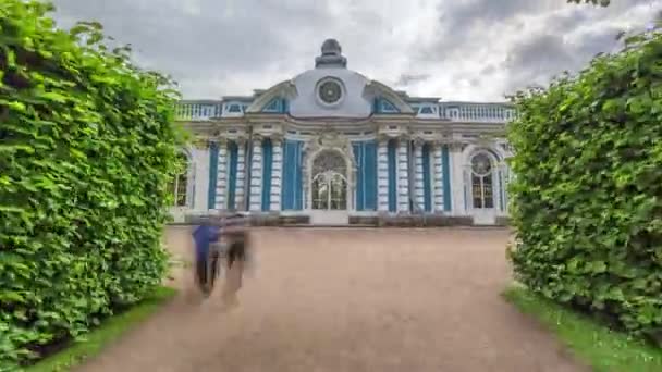 Grotto Pavilion Reflection Serene Tsarskoye Selo Catherine Park Timelapse São — Vídeo de Stock