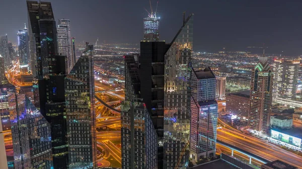 Budynki Wieżowców Przy Sheikh Zayed Road Dubaju Zjednoczone Emiraty Arabskie — Zdjęcie stockowe