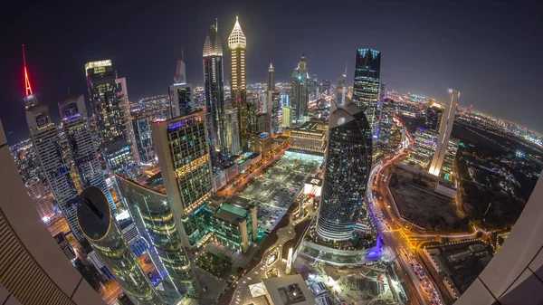 Панорама Высотных Зданий Улице Шейх Зайед Дубае Высоты Птичьего Полета — стоковое фото