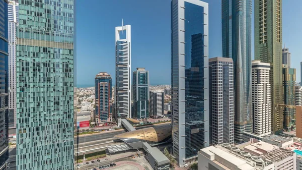 Πανόραμα Δείχνει Εναέρια Άποψη Του Ντουμπάι International Financial District Πολλούς — Φωτογραφία Αρχείου