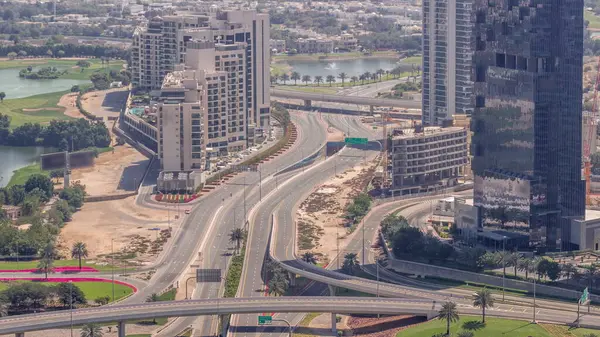 Hatalmas Autópálya Kereszteződés Jlt Körzet Dubai Marina Között Melyet Sheikh — Stock Fotó