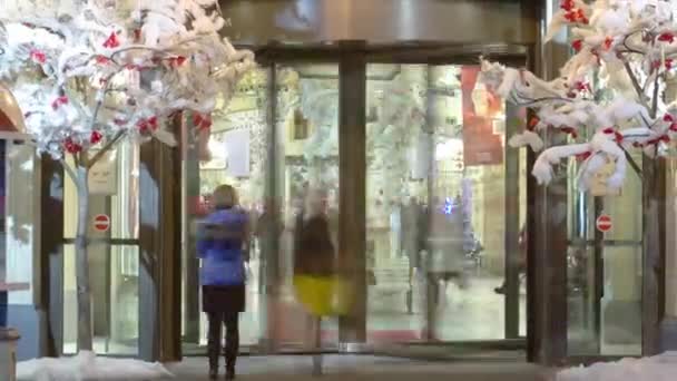 Wejdź Świąteczną Atmosferę Moscows Main Department Store Gum Timelapse Doświadcz — Wideo stockowe