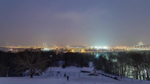 Giorno Alla Notte Transizione Timelapse Vista Panoramica Della Città Mosca — Video Stock
