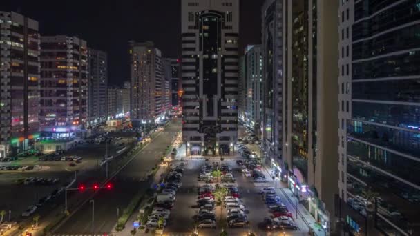 Residentiële Gebouwen Moderne Architectuur Van Abu Dhabi Luchtfoto Timelapse Gedurende — Stockvideo
