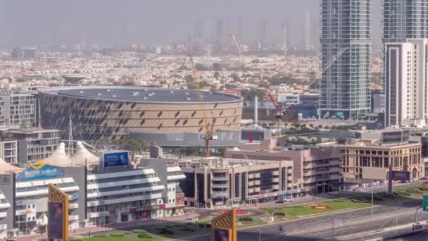 Vista Aerea Quartiere Dubai City Walk Timelapse Cantiere Nuova Parte — Video Stock