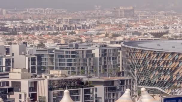 Vista Aérea Cerca Distrito Dubai City Walk Con Timelapse Arena — Vídeos de Stock