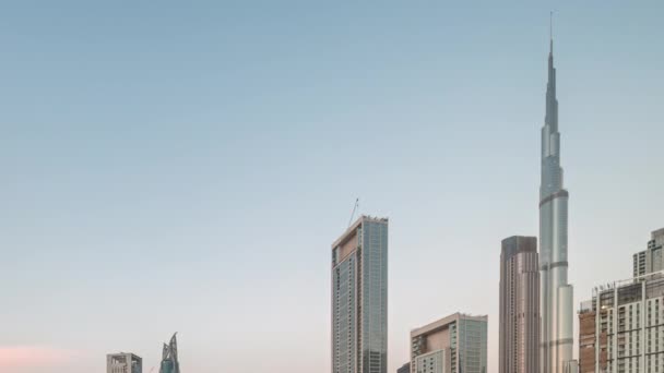 Vue Aérienne Dubai Downtown Skyline Avec Nombreuses Tours Les Hautes — Video
