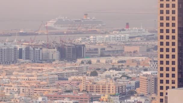 Letecký Pohled Bytové Domy Vily Dubaji Blízkosti Centra Města Námořní — Stock video