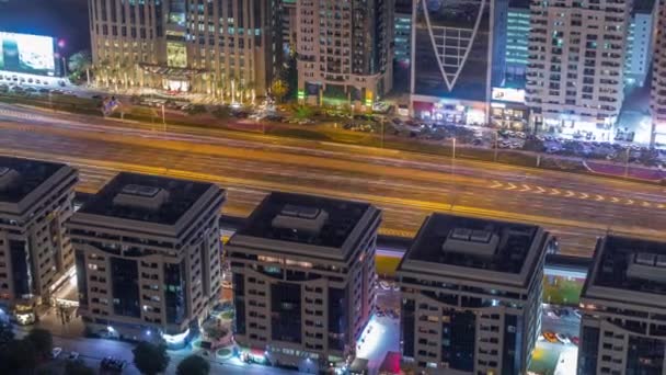 바이의 세이크 자이드 Sheikh Zaded Road Uae 지구의 마천루들 로부터 — 비디오