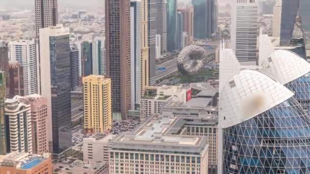 Вид Висотні Будівлі Шейх Заїд Роуд Дубаї Оае Хмарочоси Готелі — стокове відео