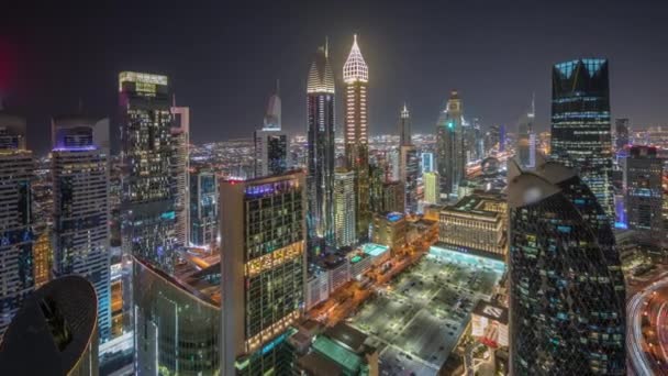 Panorama Che Mostra Vista Skyline Dei Grattacieli Sheikh Zayed Road — Video Stock