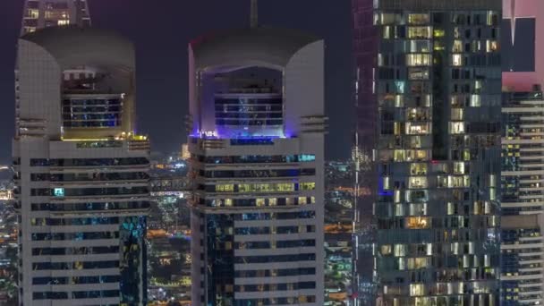 Skyline Vista Cerca Los Edificios Gran Altura Sheikh Zayed Road — Vídeos de Stock