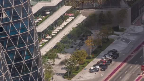 Gökdelen Zaman Diliminin Açık Terasındaki Rahat Restoranların Havadan Görünüşü Dubai — Stok video