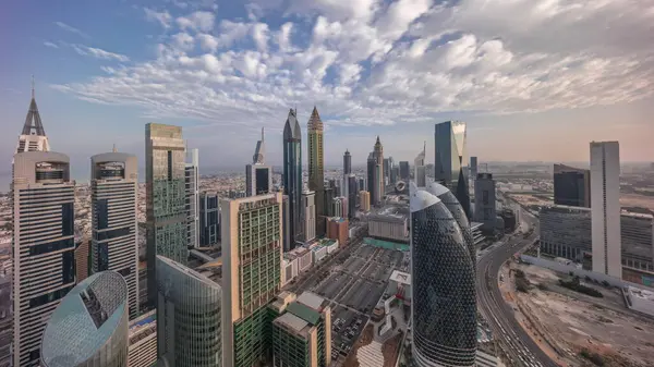 Skyline Panoramic View High Rise Buildings Sheikh Zayed Road Dubai — Stock Photo, Image