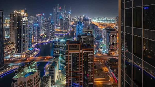 Мбаппе Показывает Различные Небоскребы Самом Высоком Жилом Квартале Дубая Marina — стоковое фото